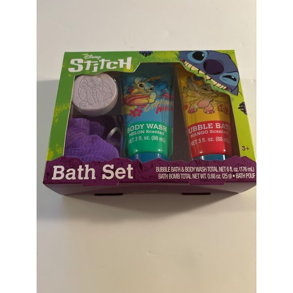 DISNEY STITCH BATH SET(Melon Scent,Mango Scent)BODY WASH,BUBBLE BATH,BATH BOMB,B - Picture 1 of 6